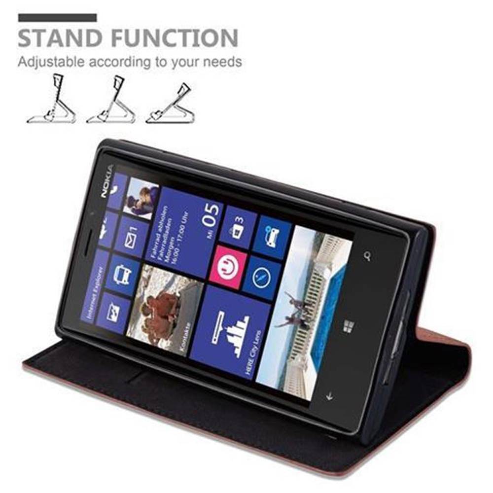 Cadorabo Hülle für Nokia Lumia 920 Schutz Hülle in Braun Handyhülle Etui Case Cover Magnetverschluss