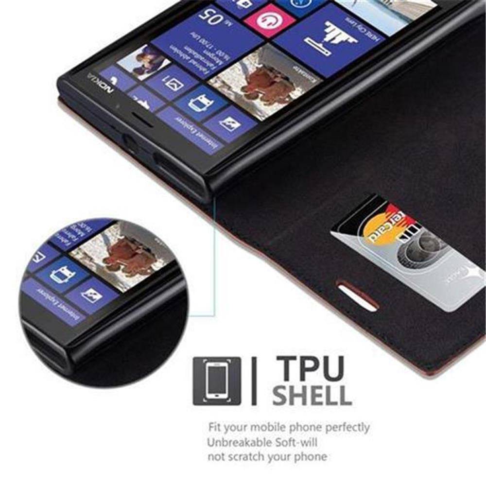 Cadorabo Hülle für Nokia Lumia 920 Schutz Hülle in Braun Handyhülle Etui Case Cover Magnetverschluss