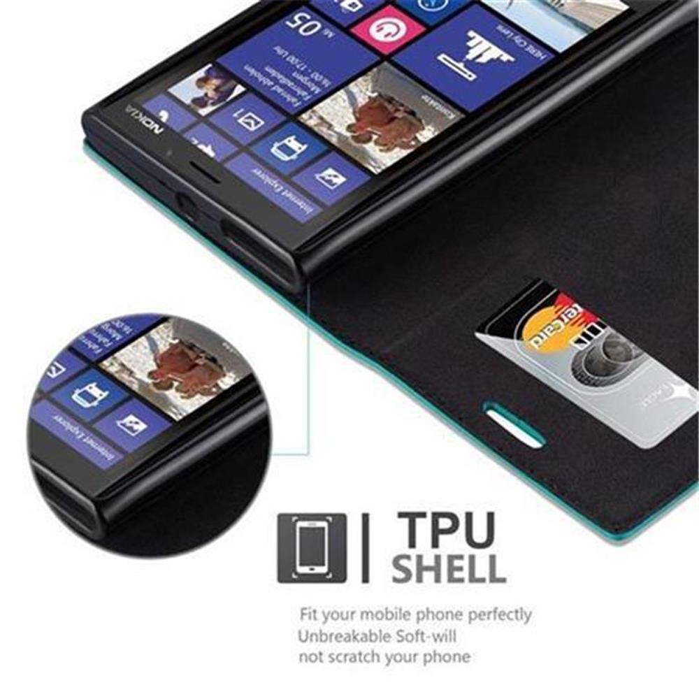 Cadorabo Hülle für Nokia Lumia 920 Schutz Hülle in Türkis Handyhülle Etui Case Cover Magnetverschluss