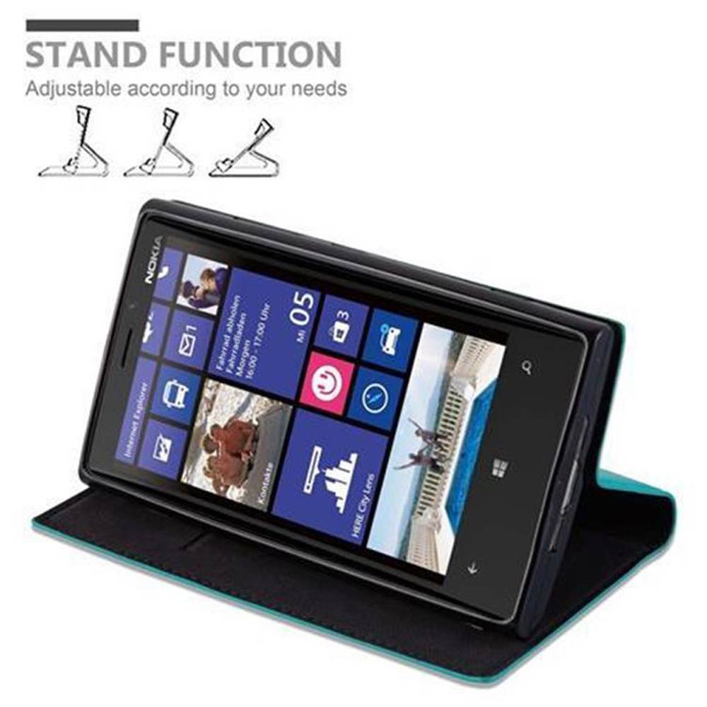 Cadorabo Hülle für Nokia Lumia 920 Schutz Hülle in Türkis Handyhülle Etui Case Cover Magnetverschluss