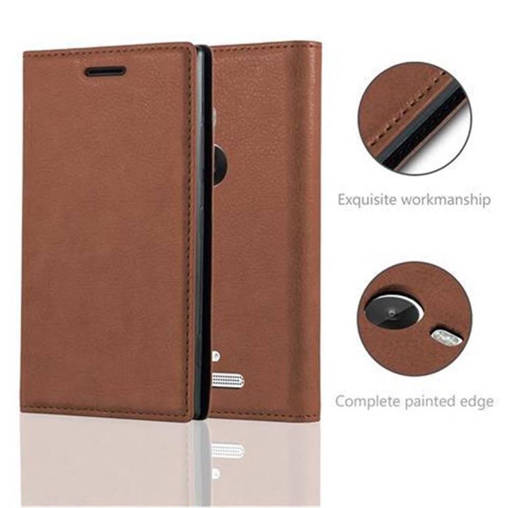 Cadorabo Hülle für Nokia Lumia 925 Schutz Hülle in Braun Handyhülle Etui Case Cover Magnetverschluss