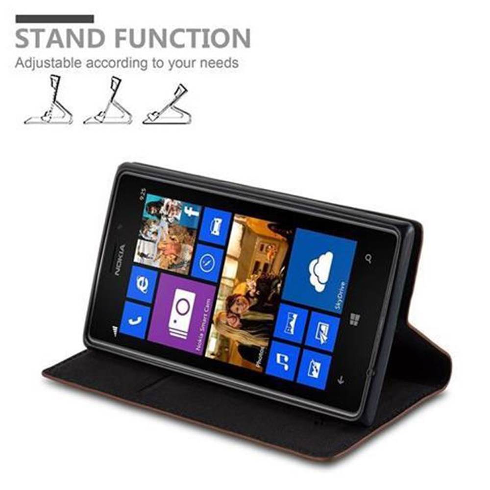 Cadorabo Hülle für Nokia Lumia 925 Schutz Hülle in Braun Handyhülle Etui Case Cover Magnetverschluss