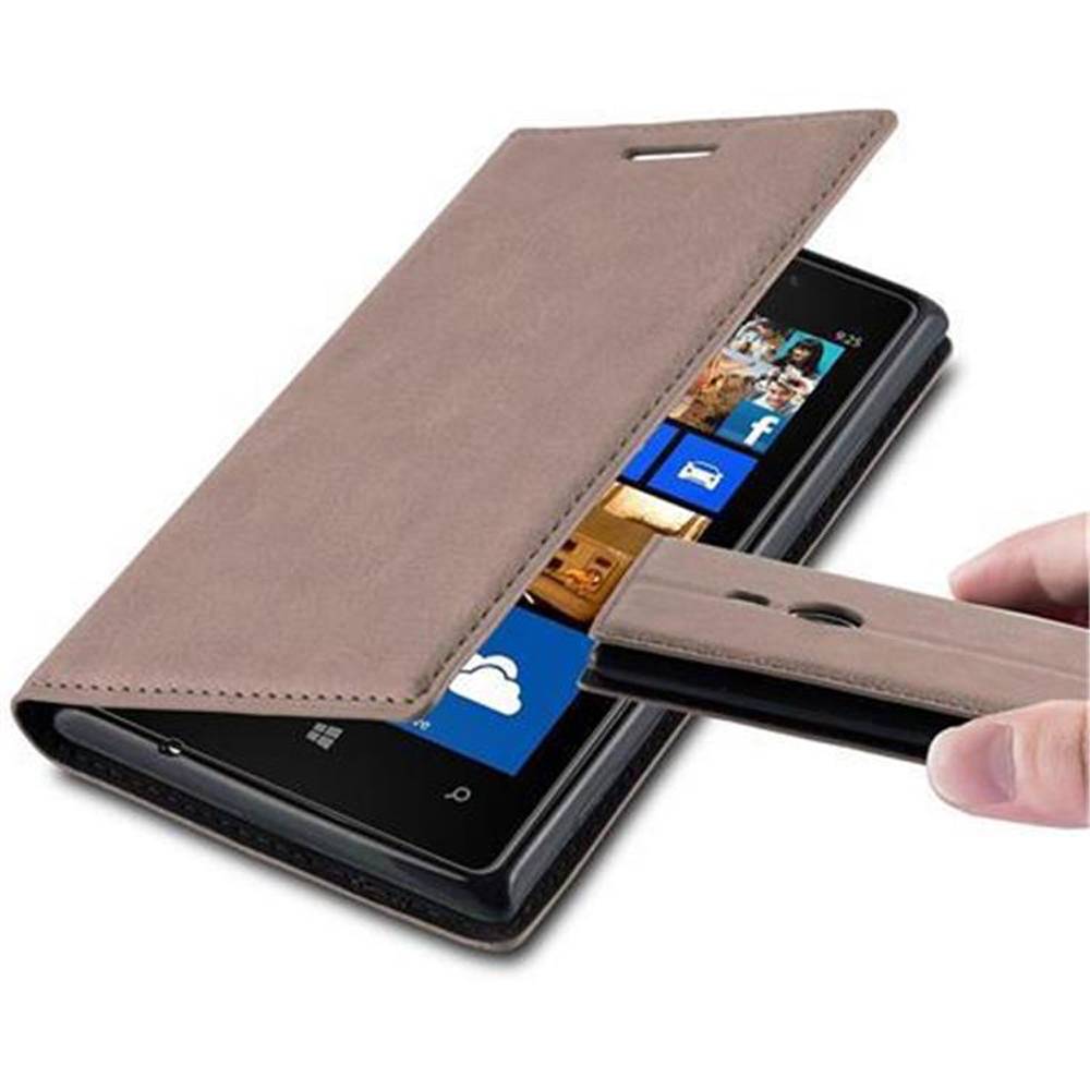 Cadorabo Hülle für Nokia Lumia 925 Schutz Hülle in Braun Handyhülle Etui Case Cover Magnetverschluss