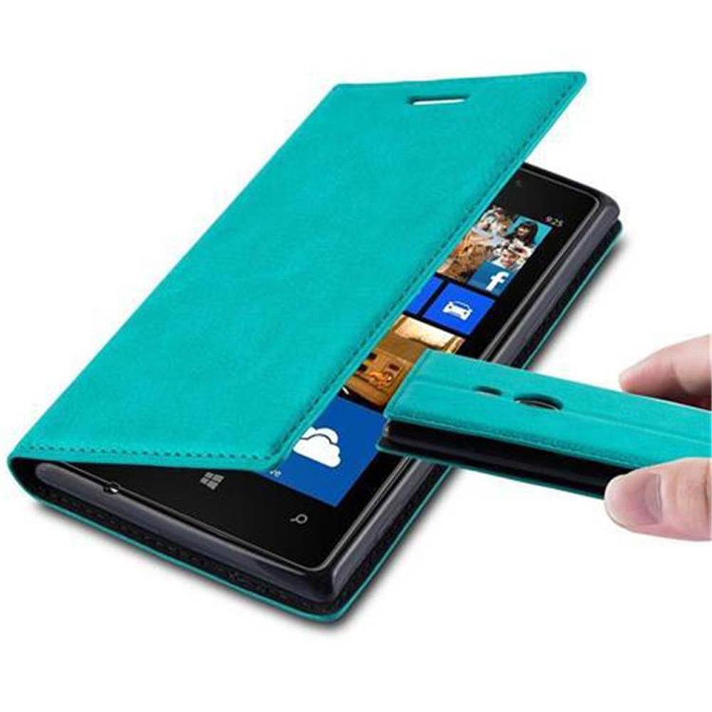 Cadorabo Hülle für Nokia Lumia 925 Schutz Hülle in Türkis Handyhülle Etui Case Cover Magnetverschluss