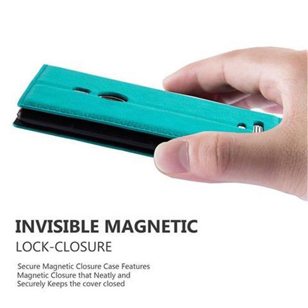 Cadorabo Hülle für Nokia Lumia 925 Schutz Hülle in Türkis Handyhülle Etui Case Cover Magnetverschluss