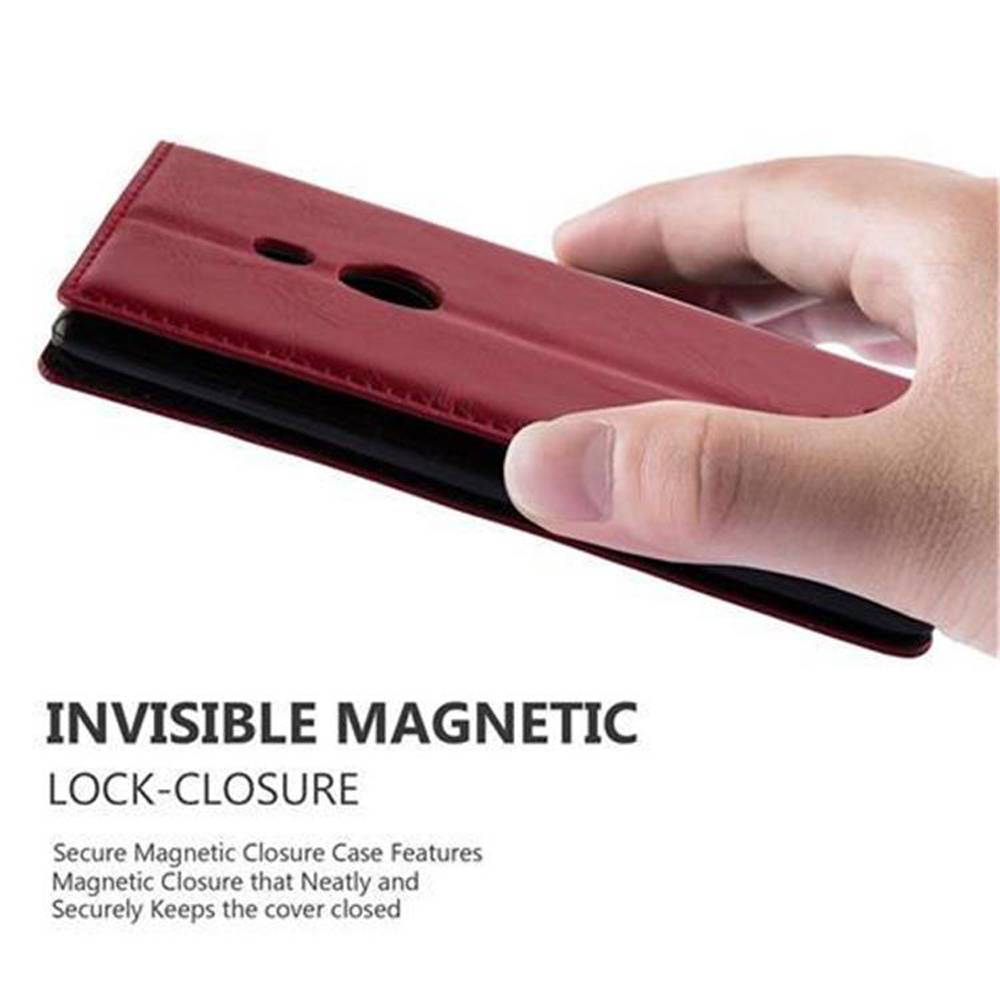 Cadorabo Hülle für Nokia Lumia 925 Schutz Hülle in Rot Handyhülle Etui Case Cover Magnetverschluss