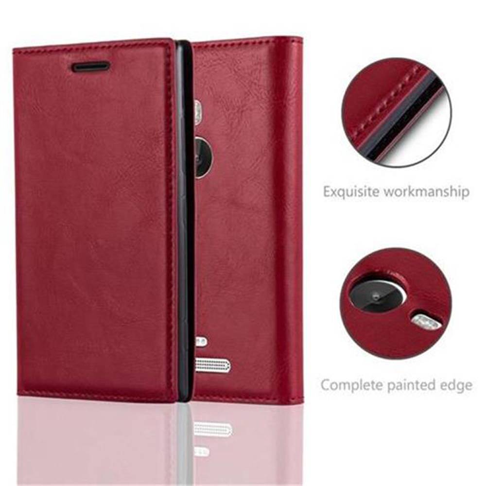 Cadorabo Hülle für Nokia Lumia 925 Schutz Hülle in Rot Handyhülle Etui Case Cover Magnetverschluss