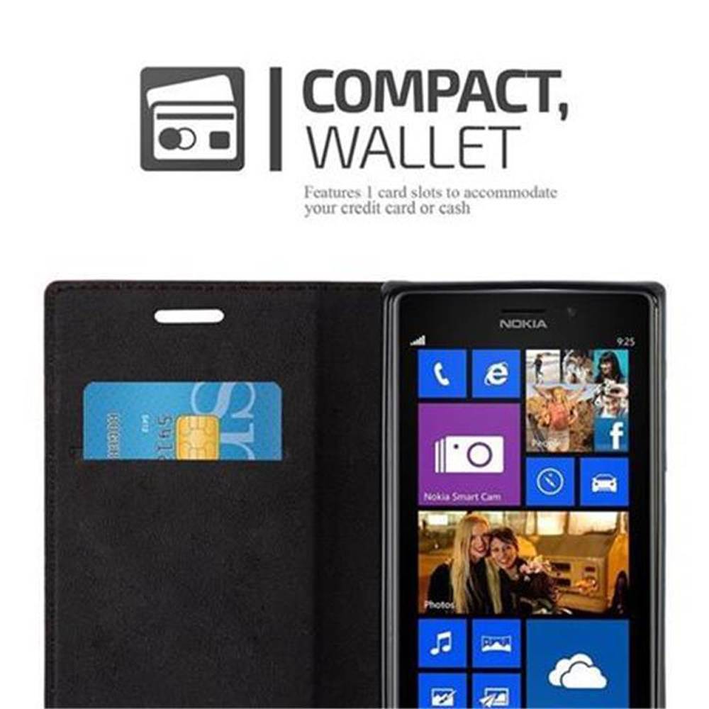 Cadorabo Hülle für Nokia Lumia 925 Schutz Hülle in Rot Handyhülle Etui Case Cover Magnetverschluss