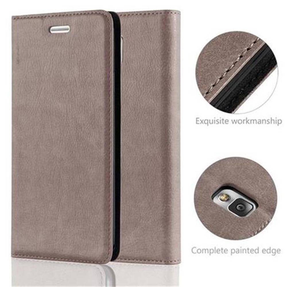Cadorabo Hülle für Samsung Galaxy NOTE 3 Schutz Hülle in Braun Handyhülle Etui Case Cover Magnetverschluss