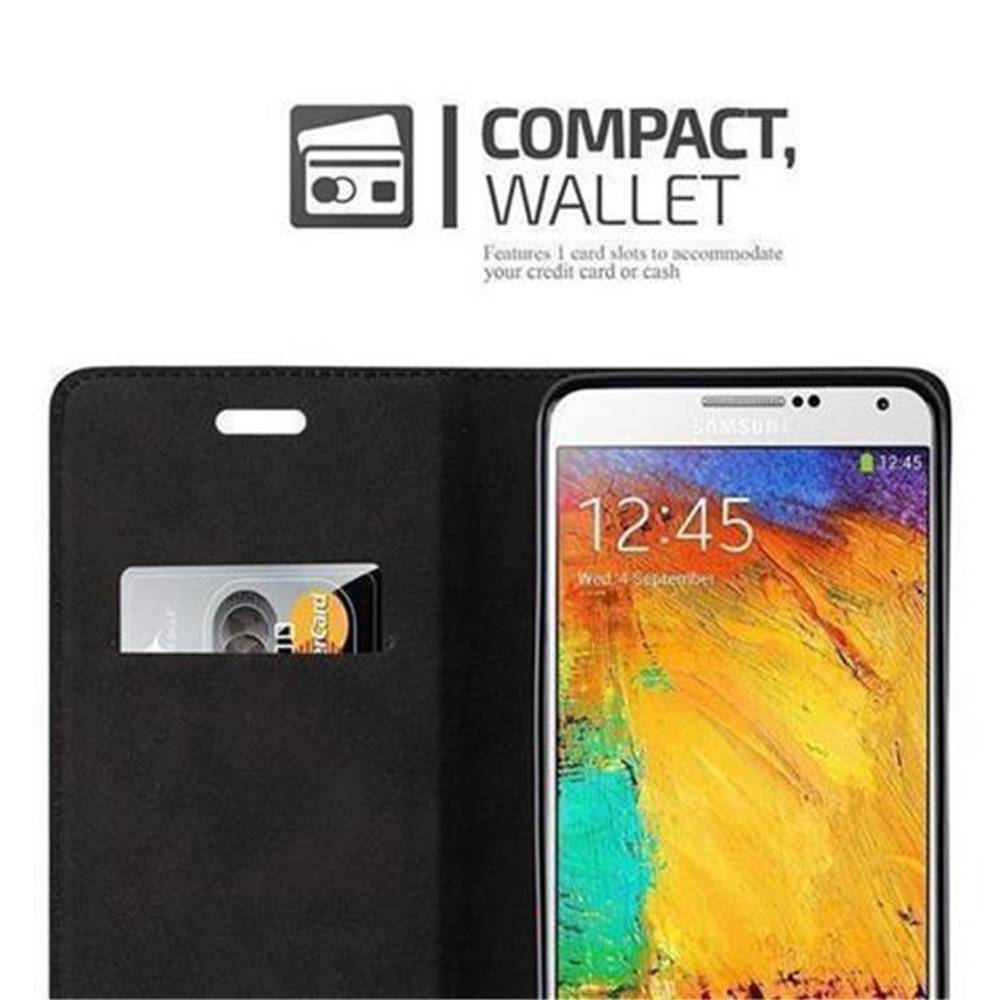 Cadorabo Hülle für Samsung Galaxy NOTE 3 Schutz Hülle in Braun Handyhülle Etui Case Cover Magnetverschluss