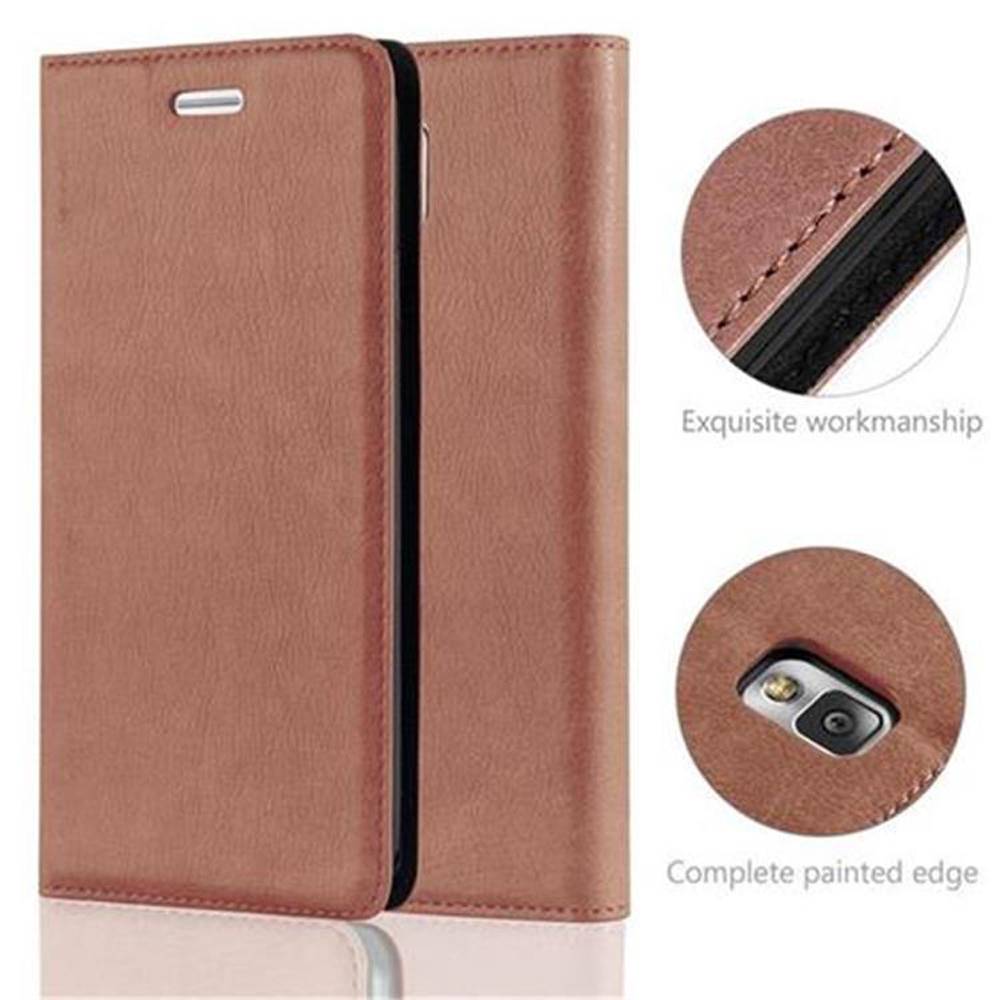 Cadorabo Hülle für Samsung Galaxy NOTE 3 Schutz Hülle in Braun Handyhülle Etui Case Cover Magnetverschluss