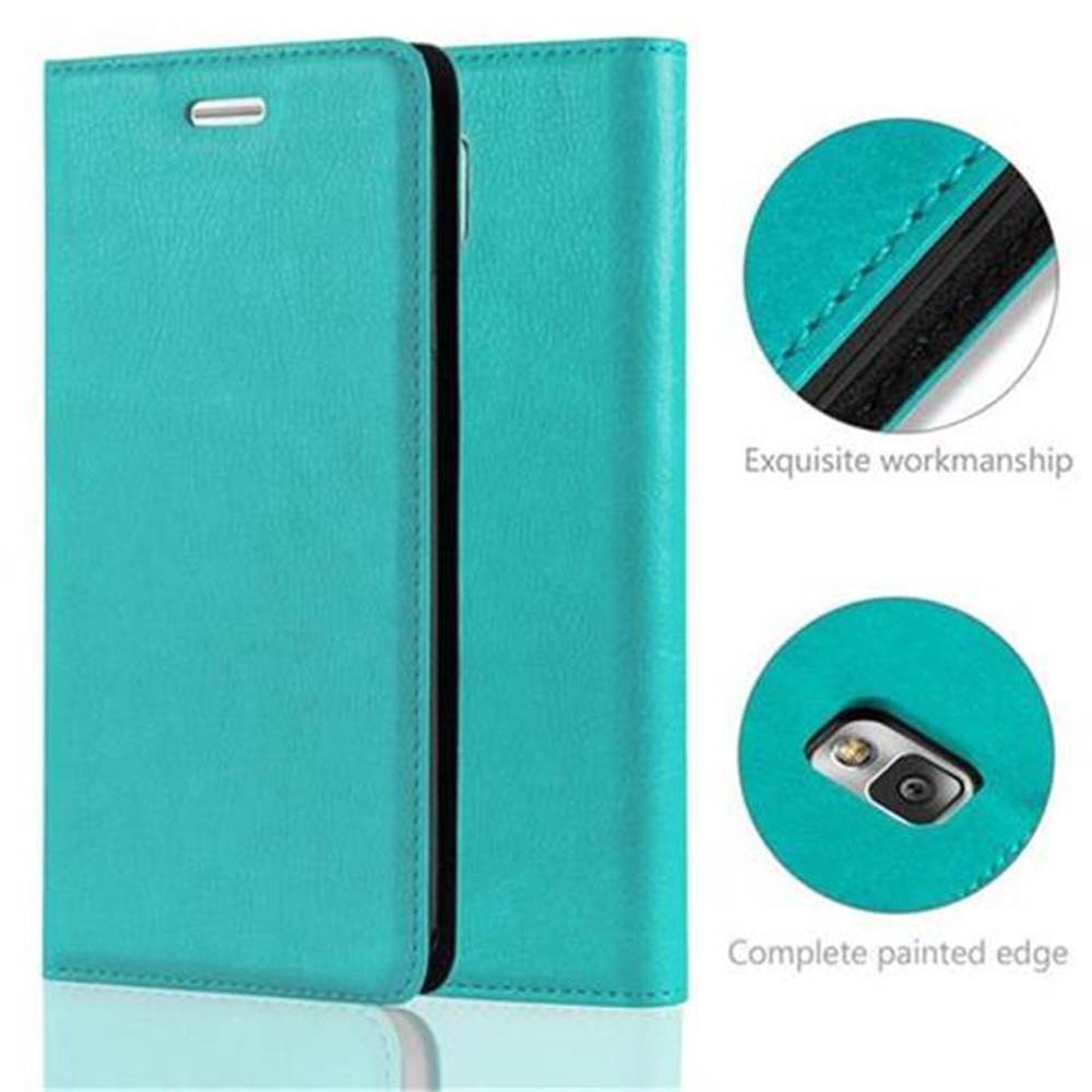 Cadorabo Hülle für Samsung Galaxy NOTE 3 Schutz Hülle in Türkis Handyhülle Etui Case Cover Magnetverschluss