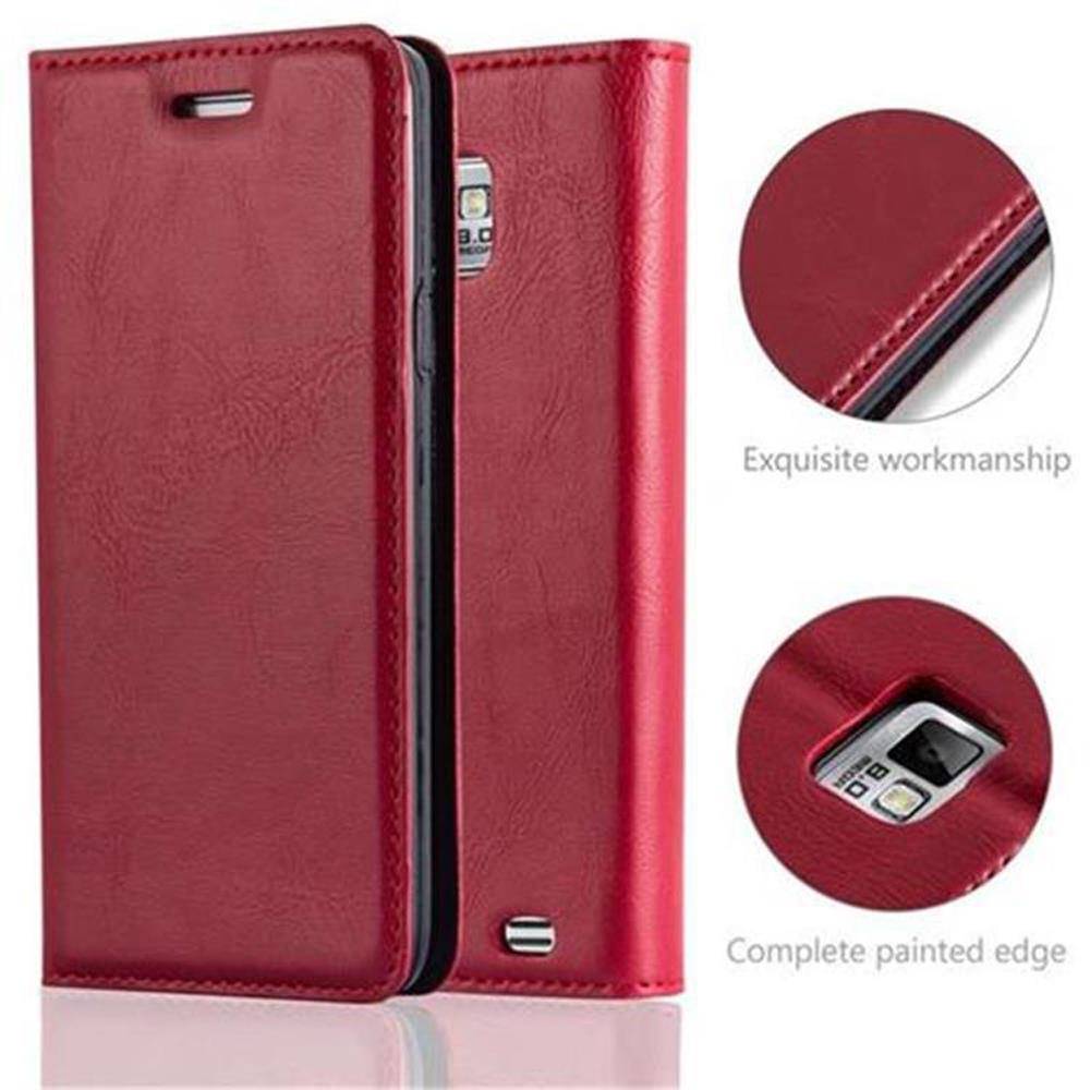 Cadorabo Hülle für Samsung Galaxy S2 / S2 PLUS Schutz Hülle in Rot Handyhülle Etui Case Cover Magnetverschluss
