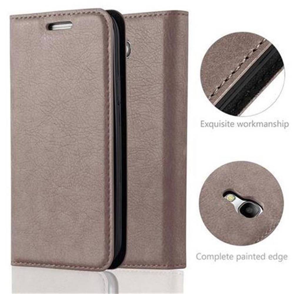Cadorabo Hülle für Samsung Galaxy S4 MINI Schutz Hülle in Braun Handyhülle Etui Case Cover Magnetverschluss