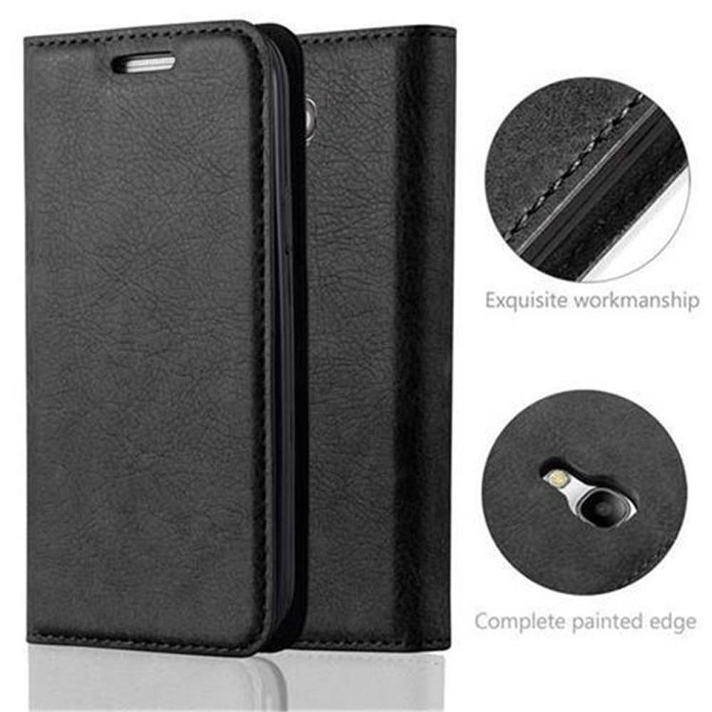 Cadorabo Hülle für Samsung Galaxy S4 MINI Schutz Hülle in Schwarz Handyhülle Etui Case Cover Magnetverschluss