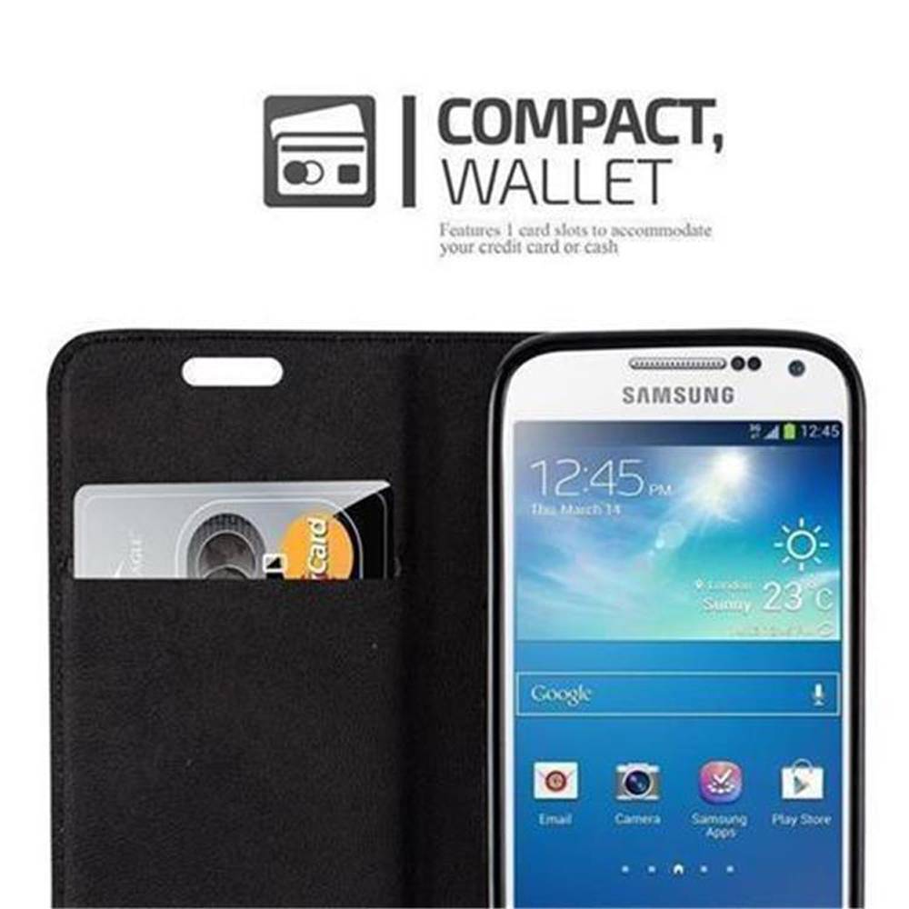 Cadorabo Hülle für Samsung Galaxy S4 MINI Schutz Hülle in Braun Handyhülle Etui Case Cover Magnetverschluss