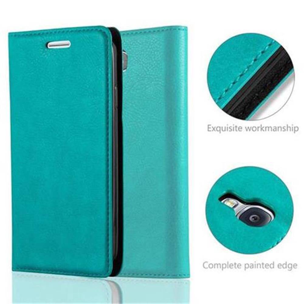 Cadorabo Hülle für Samsung Galaxy S4 Schutz Hülle in Türkis Handyhülle Etui Case Cover Magnetverschluss