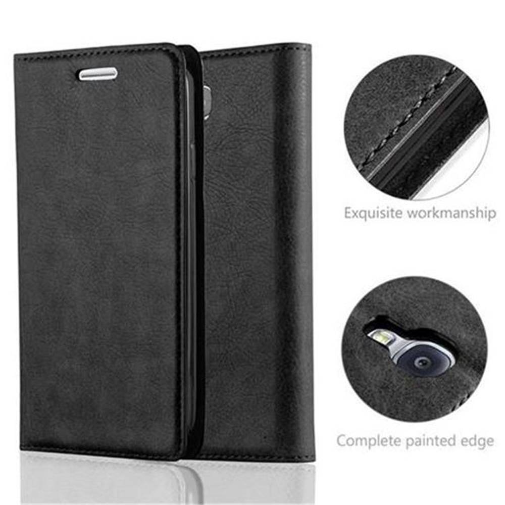 Cadorabo Hülle für Samsung Galaxy S4 Schutz Hülle in Schwarz Handyhülle Etui Case Cover Magnetverschluss