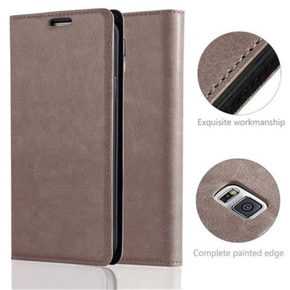 Cadorabo Hülle für Samsung Galaxy S5 / S5 NEO Schutz Hülle in Braun Handyhülle Etui Case Cover Magnetverschluss