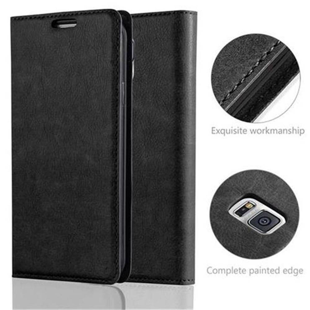 Cadorabo Hülle für Samsung Galaxy S5 / S5 NEO Schutz Hülle in Schwarz Handyhülle Etui Case Cover Magnetverschluss