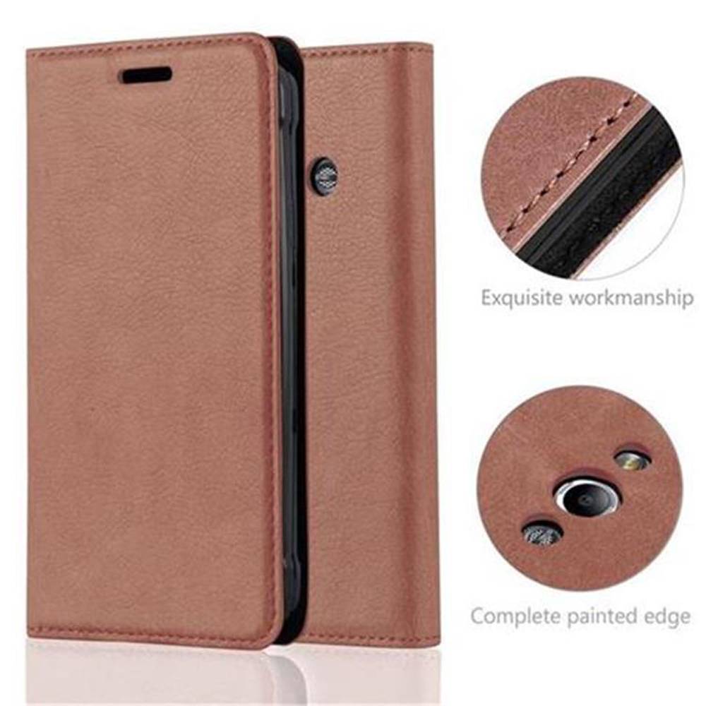 Cadorabo Hülle für Samsung Galaxy XCover 3 Schutz Hülle in Braun Handyhülle Etui Case Cover Magnetverschluss
