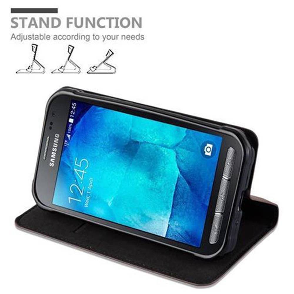 Cadorabo Hülle für Samsung Galaxy XCover 3 Schutz Hülle in Braun Handyhülle Etui Case Cover Magnetverschluss