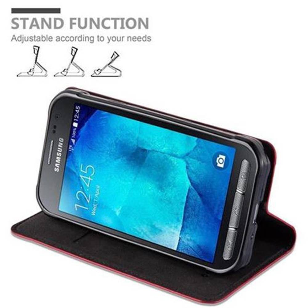 Cadorabo Hülle für Samsung Galaxy XCover 3 Schutz Hülle in Rot Handyhülle Etui Case Cover Magnetverschluss