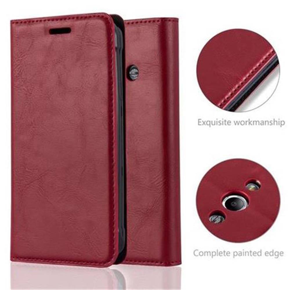 Cadorabo Hülle für Samsung Galaxy XCover 3 Schutz Hülle in Rot Handyhülle Etui Case Cover Magnetverschluss