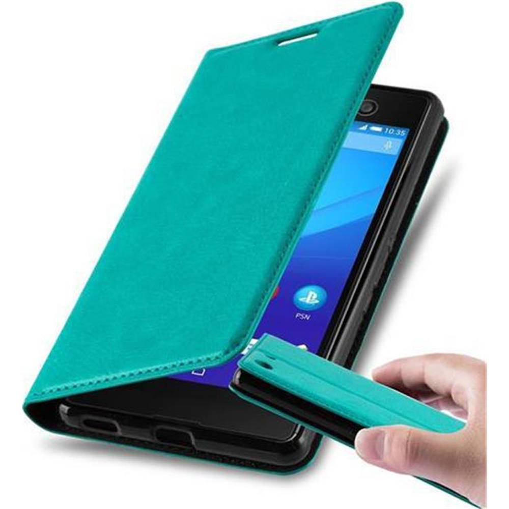 Cadorabo Hülle für Sony Xperia M5 Schutz Hülle in Türkis Handyhülle Etui Case Cover Magnetverschluss