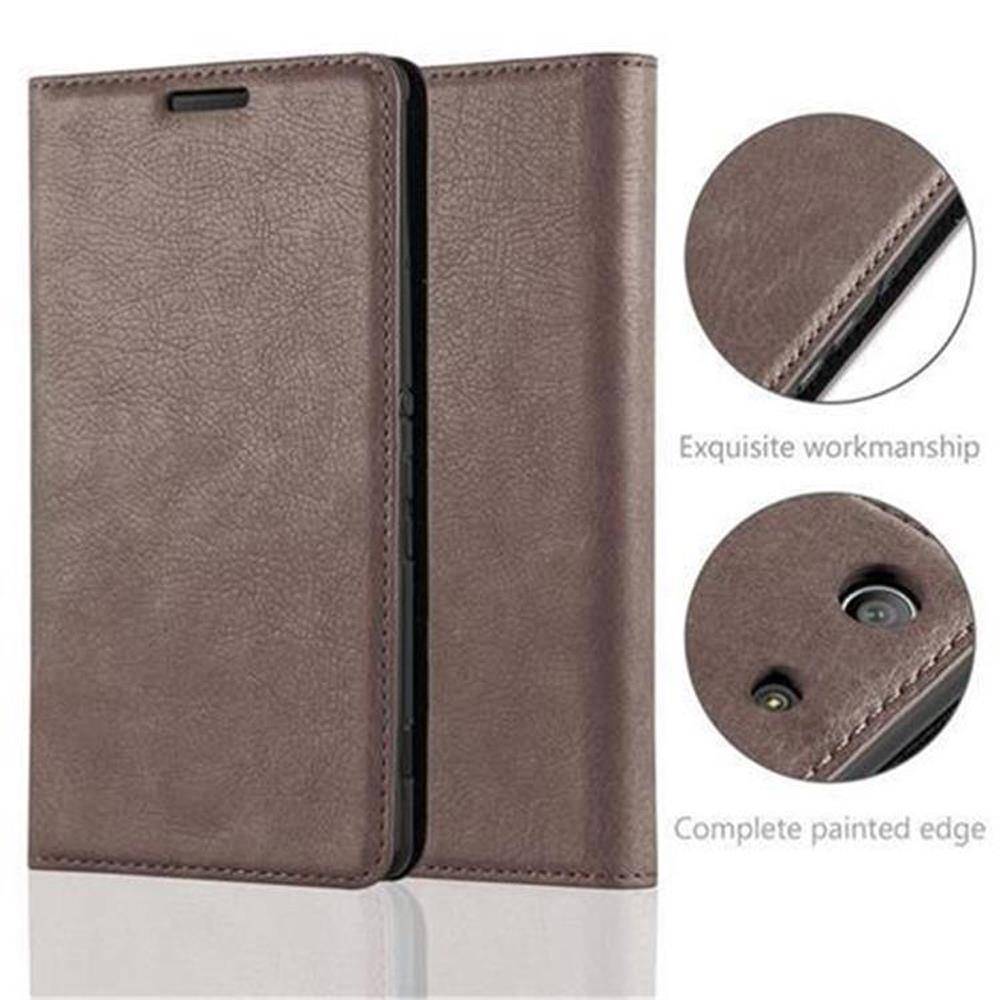 Cadorabo Hülle für Sony Xperia M5 Schutz Hülle in Braun Handyhülle Etui Case Cover Magnetverschluss