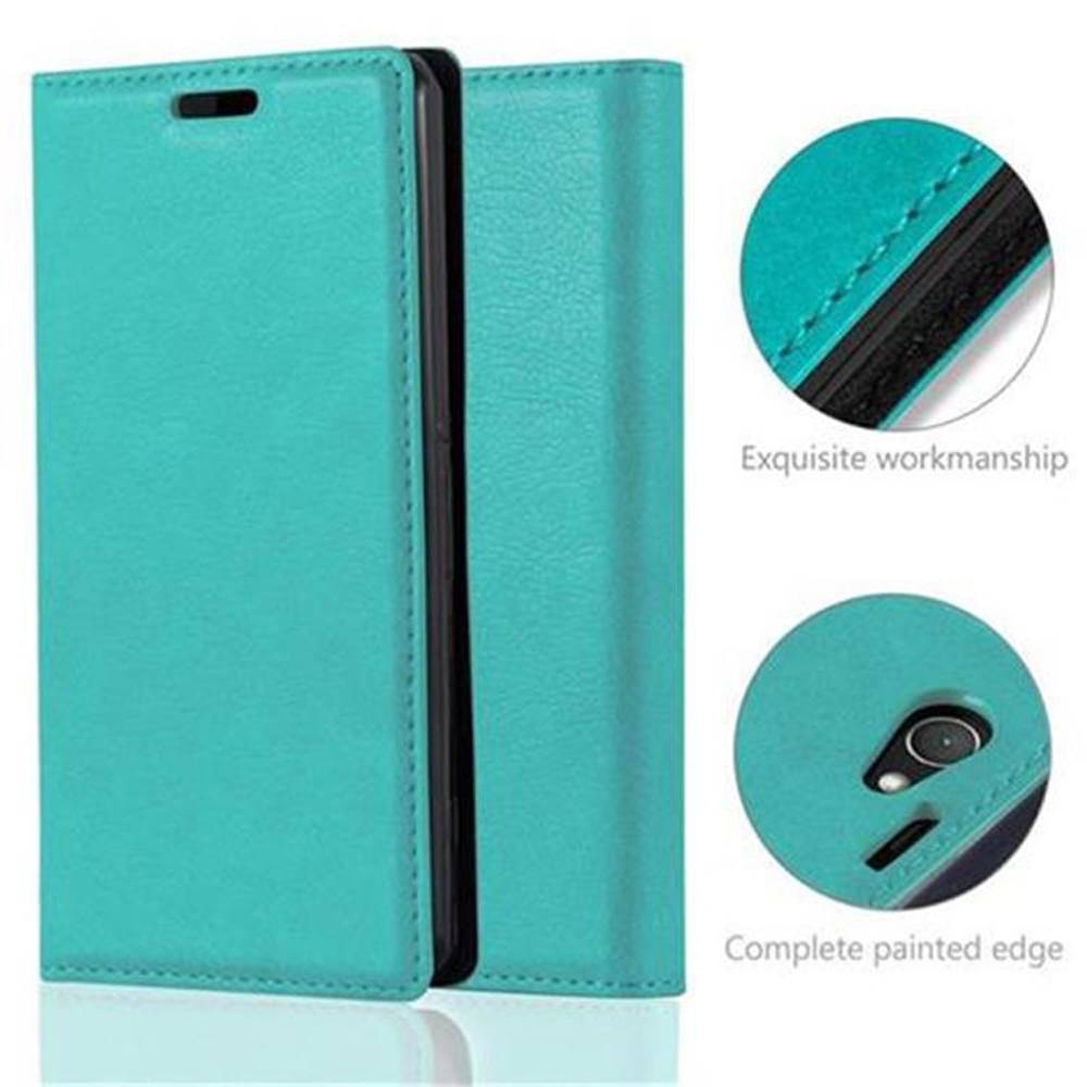 Cadorabo Hülle für Sony Xperia Z1 COMPACT Schutz Hülle in Türkis Handyhülle Etui Case Cover Magnetverschluss