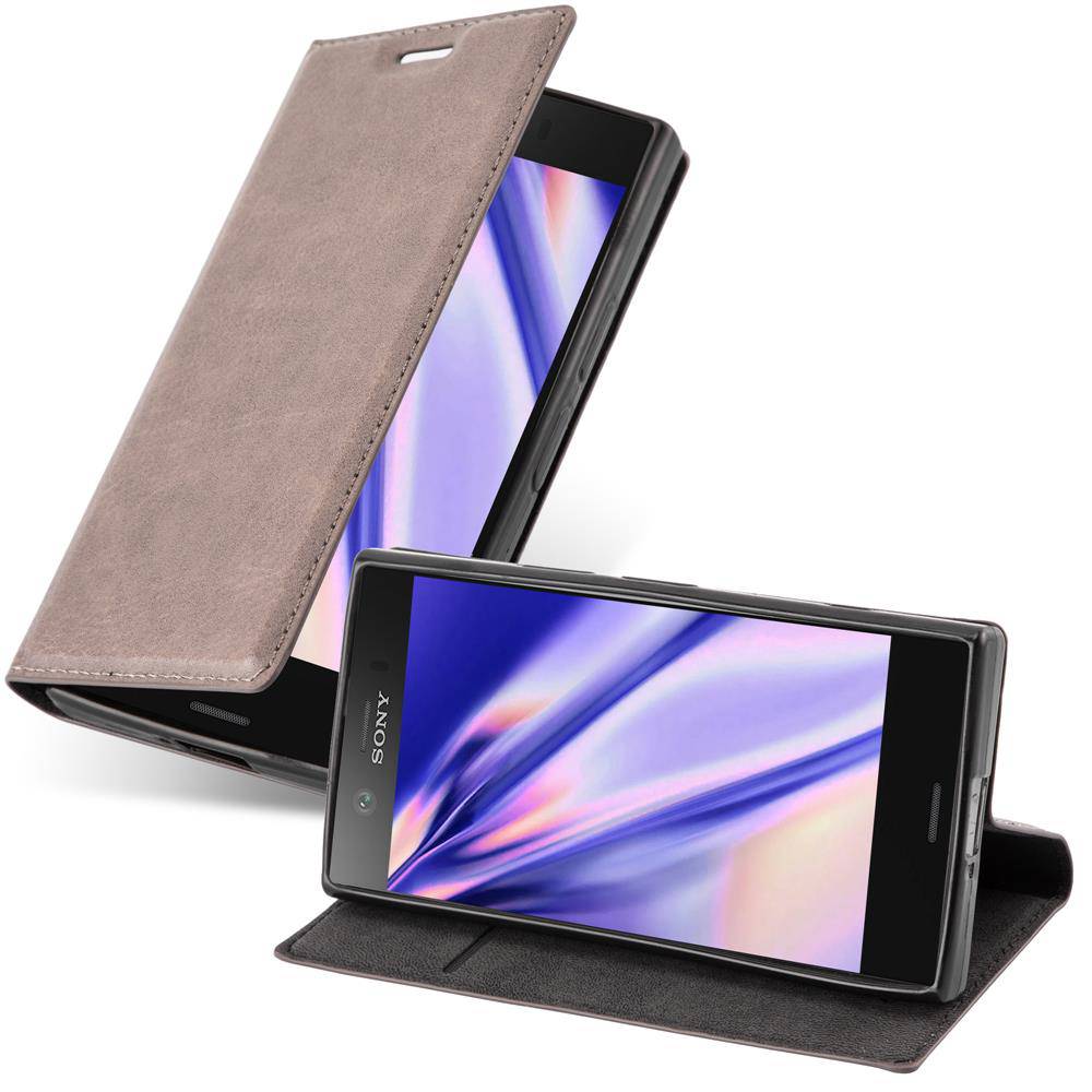 Cadorabo Hülle für Sony Xperia Z1 COMPACT Schutz Hülle in Braun Handyhülle Etui Case Cover Magnetverschluss