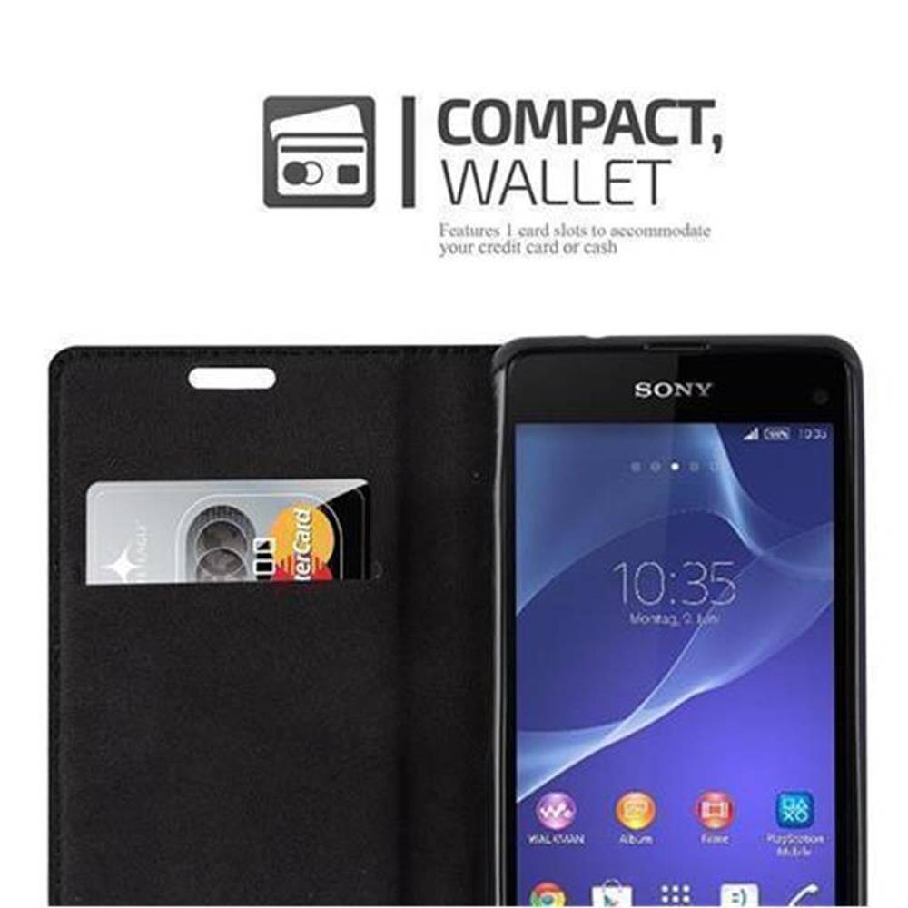 Cadorabo Hülle für Sony Xperia Z1 COMPACT Schutz Hülle in Braun Handyhülle Etui Case Cover Magnetverschluss
