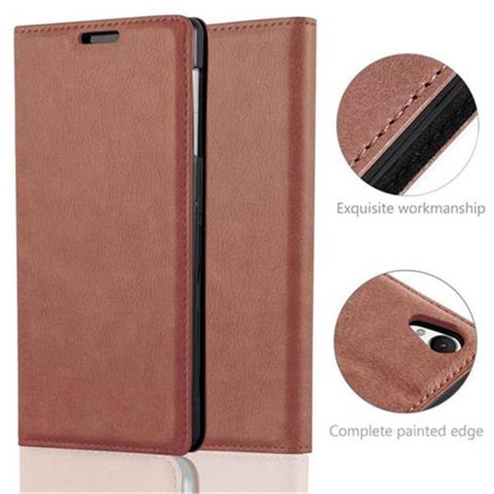 Cadorabo Hülle für Sony Xperia Z1 Schutz Hülle in Braun Handyhülle Etui Case Cover Magnetverschluss
