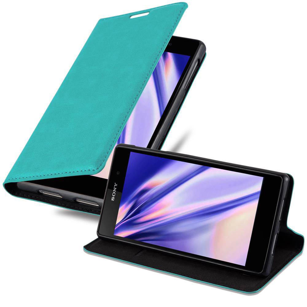 Cadorabo Hülle für Sony Xperia Z1 Schutz Hülle in Türkis Handyhülle Etui Case Cover Magnetverschluss
