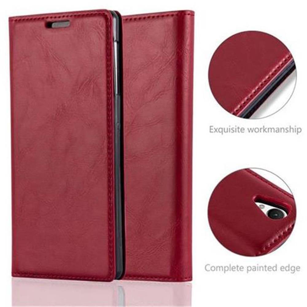 Cadorabo Hülle für Sony Xperia Z1 Schutz Hülle in Rot Handyhülle Etui Case Cover Magnetverschluss