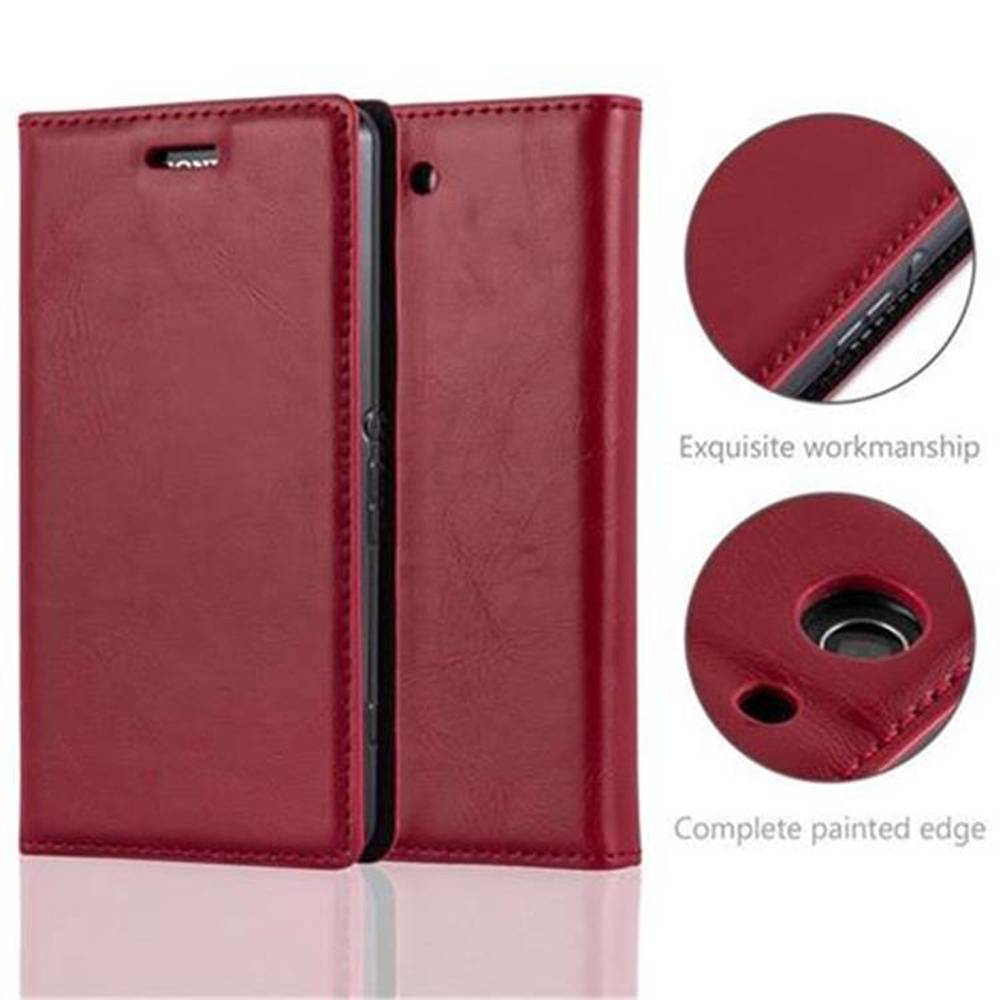 Cadorabo Hülle für Sony Xperia Z3 COMPACT Schutz Hülle in Rot Handyhülle Etui Case Cover Magnetverschluss