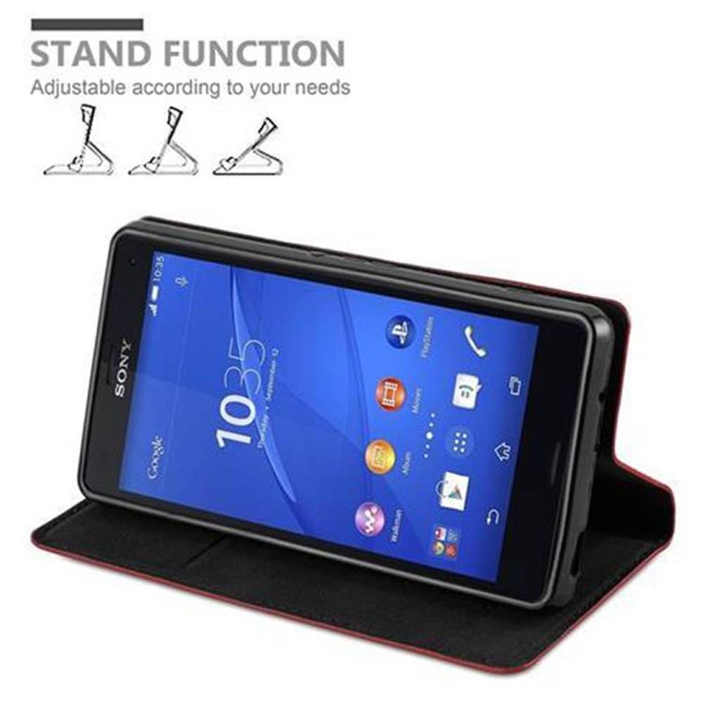 Cadorabo Hülle für Sony Xperia Z3 COMPACT Schutz Hülle in Rot Handyhülle Etui Case Cover Magnetverschluss