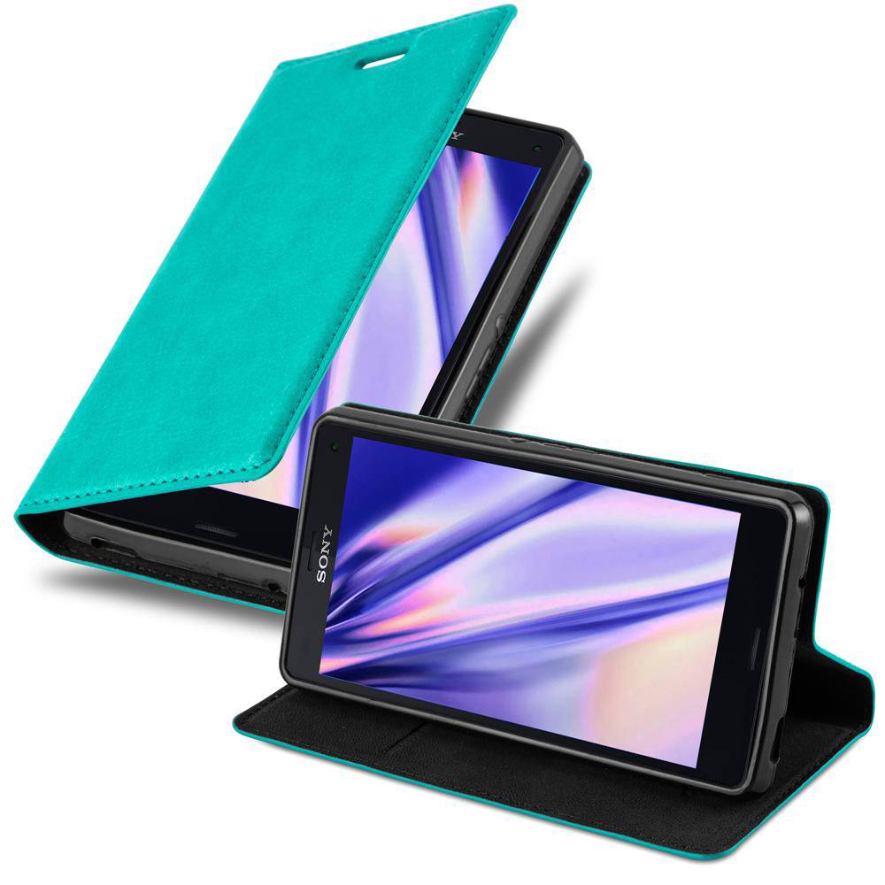 Cadorabo Hülle für Sony Xperia Z3 COMPACT Schutz Hülle in Türkis Handyhülle Etui Case Cover Magnetverschluss