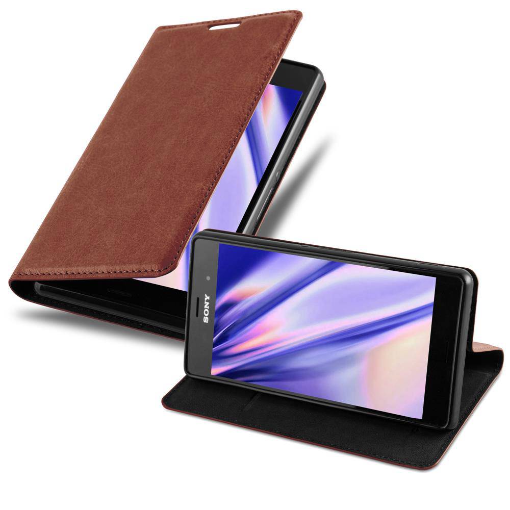 Cadorabo Hülle für Sony Xperia Z3 Schutz Hülle in Braun Handyhülle Etui Case Cover Magnetverschluss