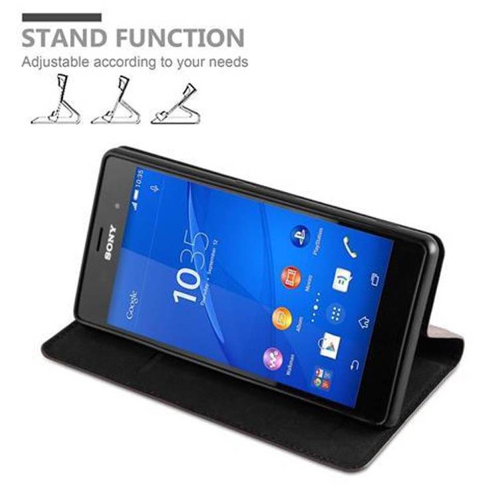 Cadorabo Hülle für Sony Xperia Z3 Schutz Hülle in Braun Handyhülle Etui Case Cover Magnetverschluss