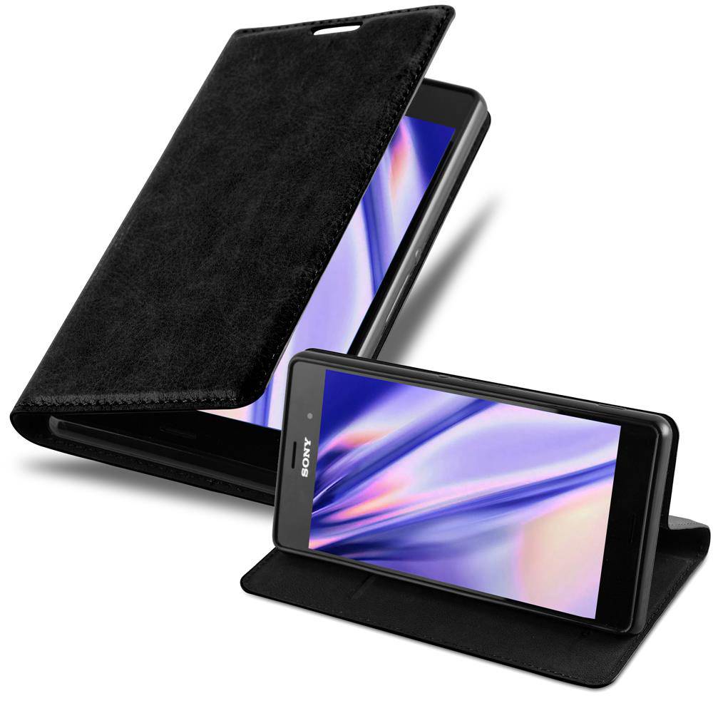 Cadorabo Hülle für Sony Xperia Z3 Schutz Hülle in Schwarz Handyhülle Etui Case Cover Magnetverschluss