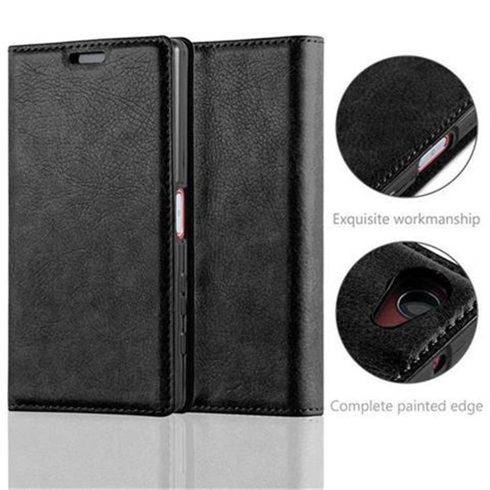 Cadorabo Hülle für Sony Xperia Z5 COMPACT Schutz Hülle in Schwarz Handyhülle Etui Case Cover Magnetverschluss