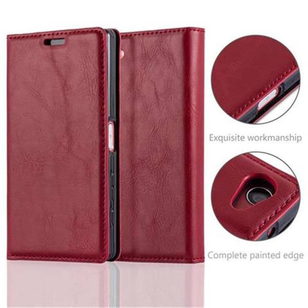 Cadorabo Hülle für Sony Xperia Z5 COMPACT Schutz Hülle in Rot Handyhülle Etui Case Cover Magnetverschluss