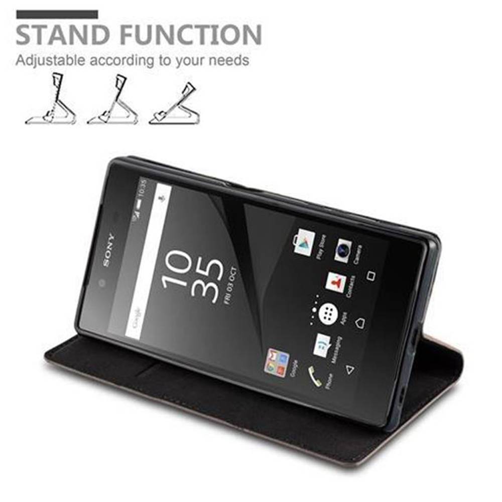 Cadorabo Hülle für Sony Xperia Z5 Schutz Hülle in Braun Handyhülle Etui Case Cover Magnetverschluss