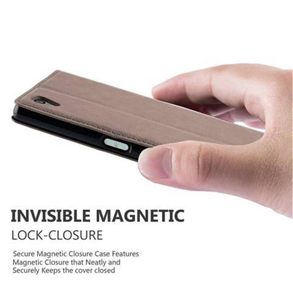 Cadorabo Hülle für Sony Xperia Z5 Schutz Hülle in Braun Handyhülle Etui Case Cover Magnetverschluss