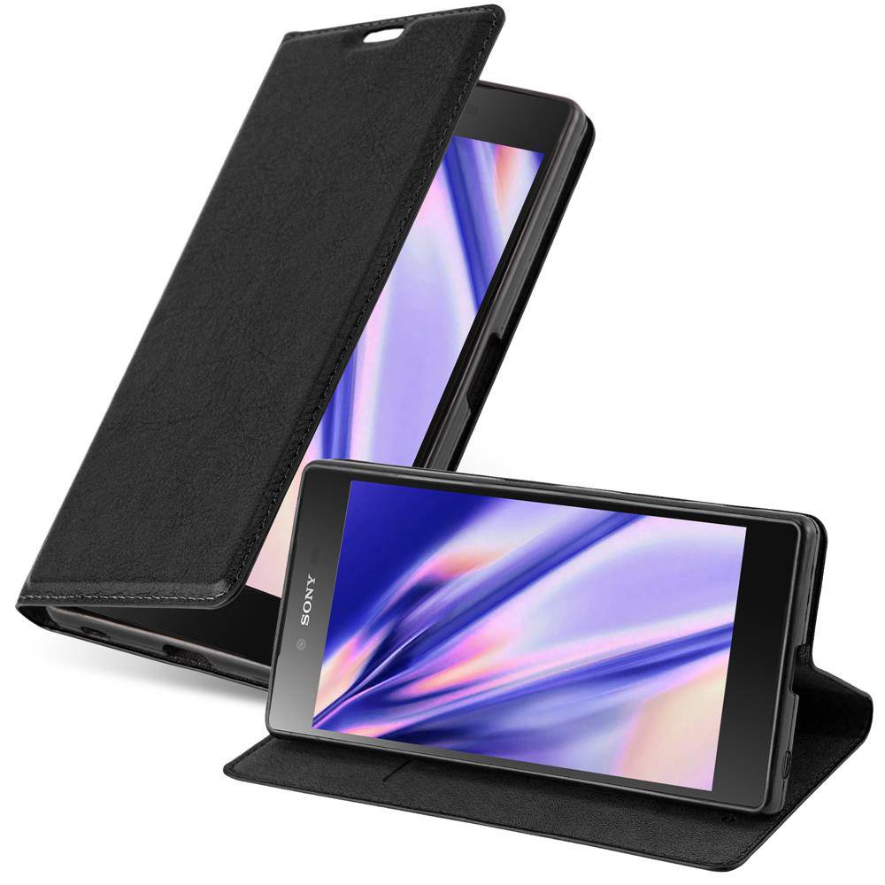 Cadorabo Hülle für Sony Xperia Z5 Schutz Hülle in Schwarz Handyhülle Etui Case Cover Magnetverschluss