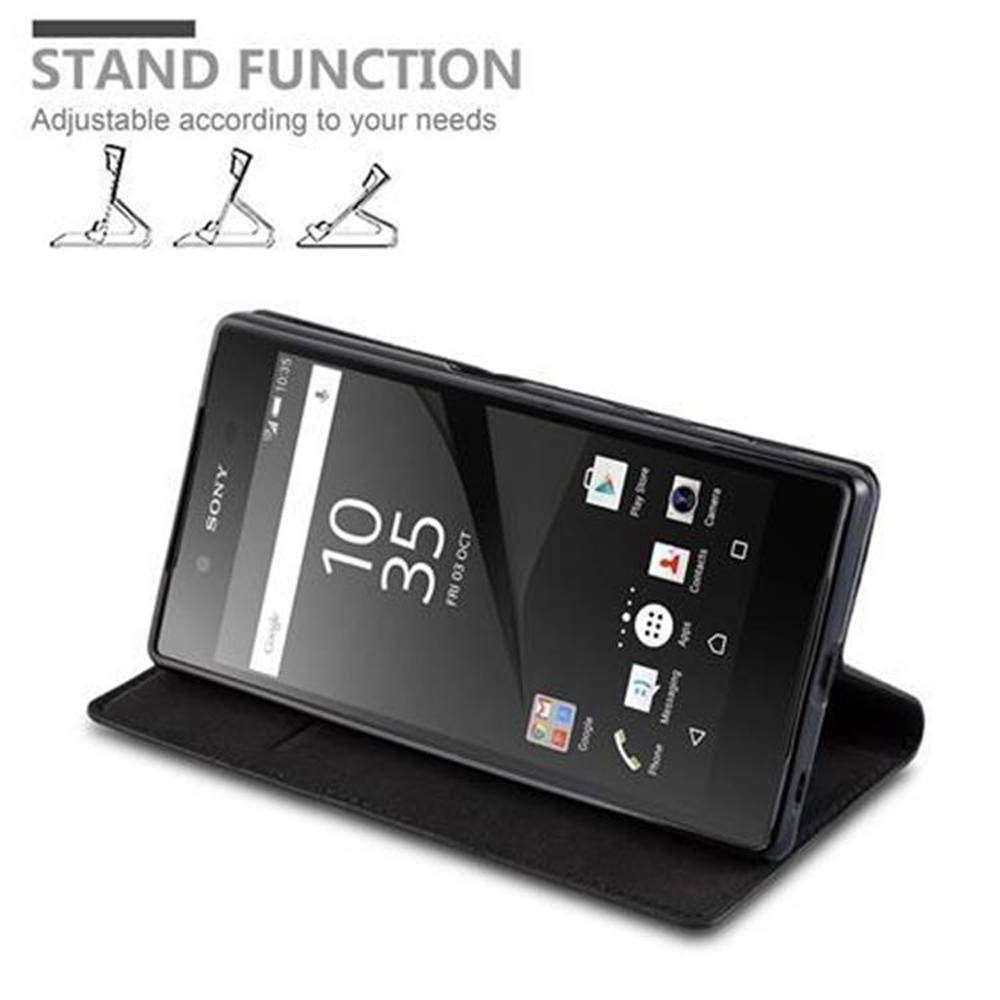 Cadorabo Hülle für Sony Xperia Z5 Schutz Hülle in Schwarz Handyhülle Etui Case Cover Magnetverschluss