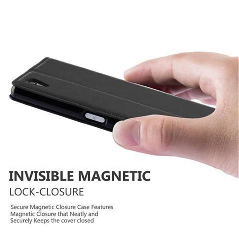 Cadorabo Hülle für Sony Xperia Z5 Schutz Hülle in Schwarz Handyhülle Etui Case Cover Magnetverschluss