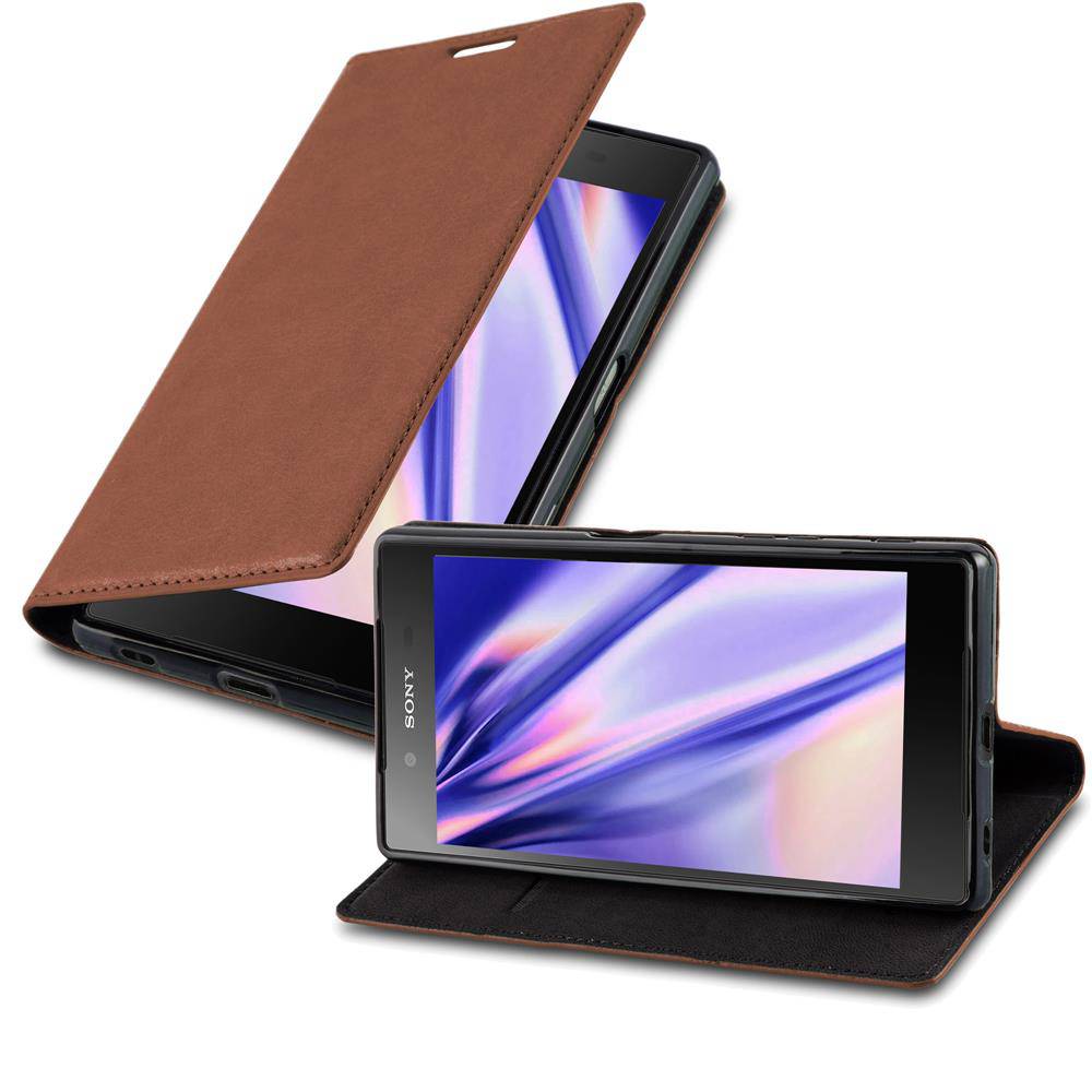 Cadorabo Hülle für Sony Xperia Z5 Schutz Hülle in Braun Handyhülle Etui Case Cover Magnetverschluss